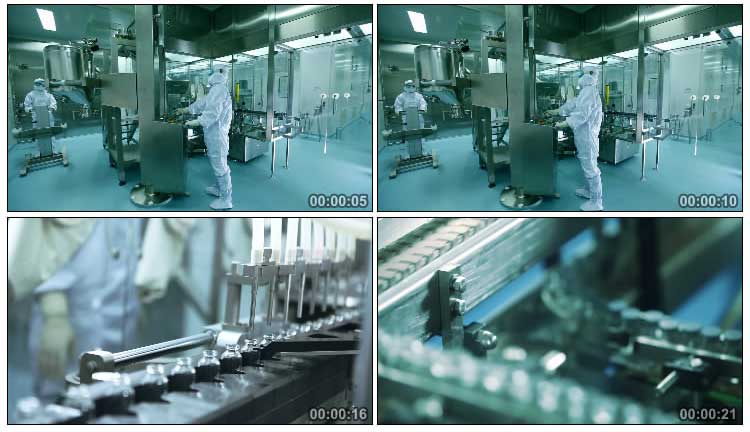 医药车间药剂灌装车间生产线厂房实拍视频素材