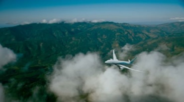 民航客机飞机空中飞行实拍视频素材