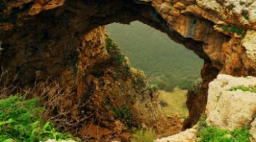 天然石头门洞拱门实拍视频素材