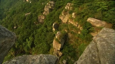 庐山断崖千尺风景悬崖峭壁实拍视频素材