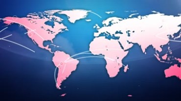 全球国际化世界地图互通信息连接Led背景视频素材