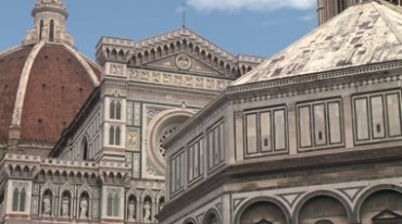 圣母百花大教堂欧式建筑外观Led视频素材