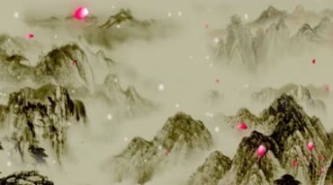 水墨画山峰山峦叠嶂群山远山近山Led背景视频素材