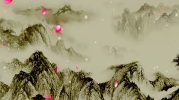 水墨画山峰山峦叠嶂群山远山近山Led背景视频素材