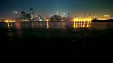 国际大都市上海大楼街头快速摄影夜景视频素材