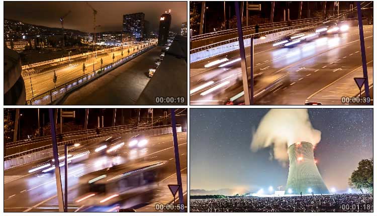 美丽的城市光影车流穿梭延时摄影视频素材