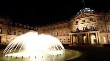 美丽的城市喷泉夜景摄影视频素材