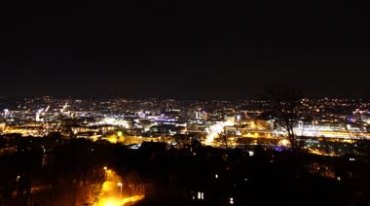 美丽的城市喷泉夜景摄影视频素材