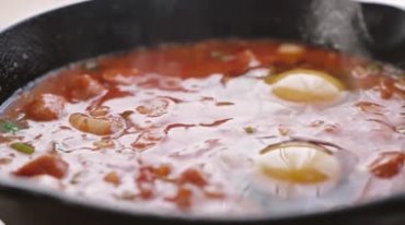韩国芝士番茄料理实拍视频素材