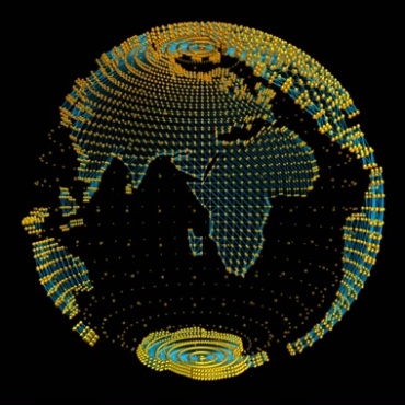 地球仪转动立体世界地图模型黑屏特效视频素材