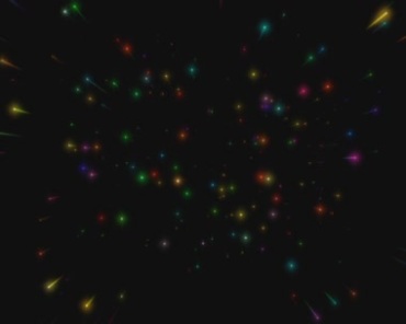 彩色星空星光粒子动态穿梭黑屏特效视频素材