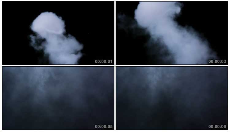 小爆炸白烟白雾烟气黑屏特效视频素材