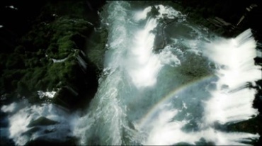 大瀑布壮观景象彩虹风景实拍视频素材