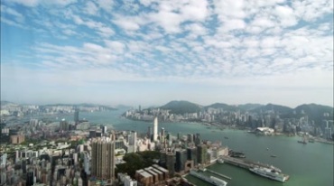 香港城市航拍海湾视频素材