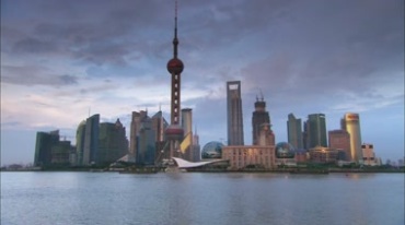 上海东方明珠黄浦江背景视频素材