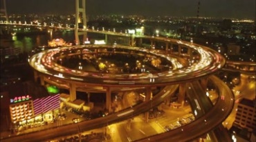 上海南浦大桥立交桥白天到晚上快速延时摄影视频素材