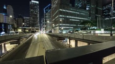 美国芝加哥城市夜景繁华都市风光视频素材
