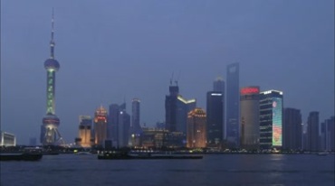 上海东方明珠夜晚亮灯夜景延时摄影视频素材