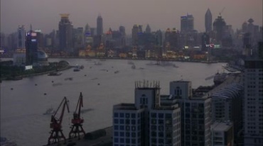 上海黄埔江船舶行驶快速延时摄影视频素材