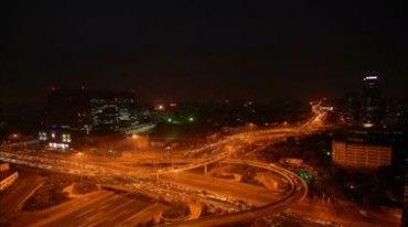 城市主干道夜晚车流长龙灯光快速延时摄影视频素材