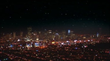 夜晚中城市居民灯光夜景全景视频素材