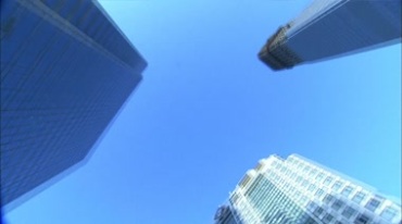 城市商务区大楼高楼仰拍旋转效果视频素材