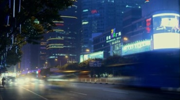 广州高楼夜晚灯光繁华都市夜景视频素材