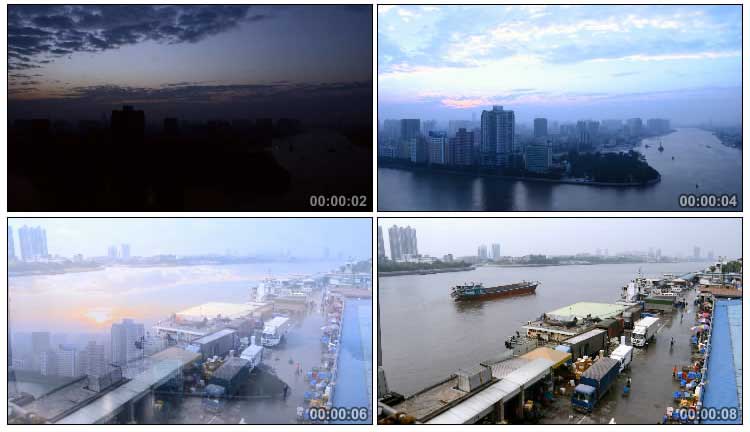 广州珠江穿城码头街景视频素材