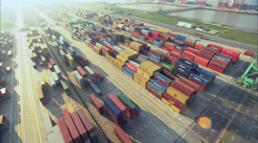 物流港口码头集装箱城市经济发展视频素材