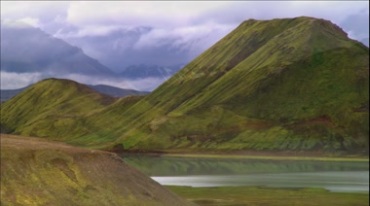 湖泊湖水河流青山绿水美丽风光视频素材
