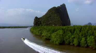 湖泊河流湖水树林实拍视频素材