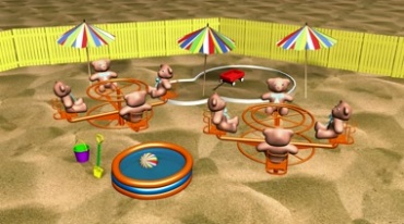 沙滩少儿游乐设备视频素材