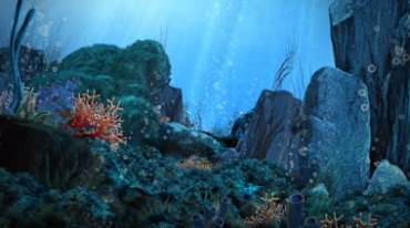 梦幻海底鱼群珊瑚海洋波浪美丽大海Led背景视频素材