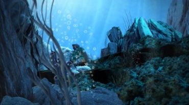 梦幻海底鱼群珊瑚海洋波浪美丽大海Led背景视频素材