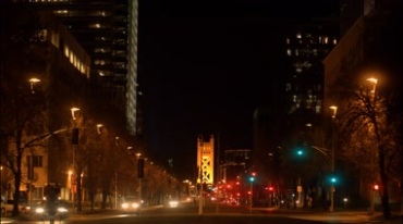 城市街道马路红绿灯路口汽车行驶实拍视频素材