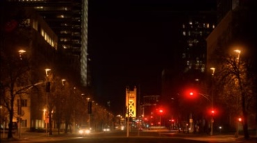 城市街道马路红绿灯路口汽车行驶实拍视频素材