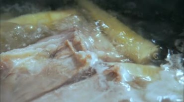 刀板香切肉片中华美味菜肴食物视频素材