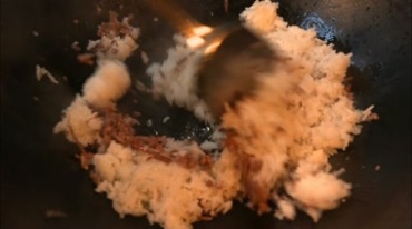 牛肉粒炒饭中国美食美味食物实拍视频素材