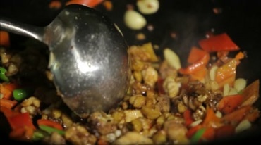 中国饮食文化美味佳肴炒菜美食制作实拍视频素材