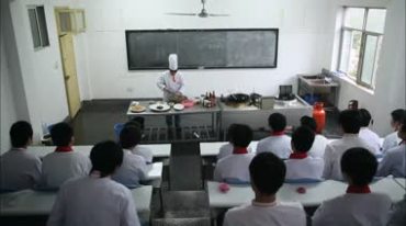 厨师烹饪学校教室教学上课镜头视频素材