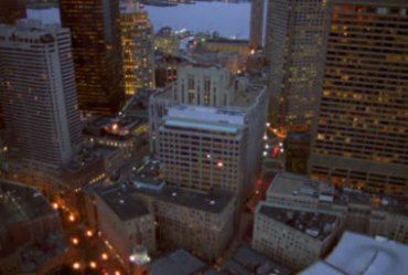 城市高楼大楼灯光航拍夜景视频素材