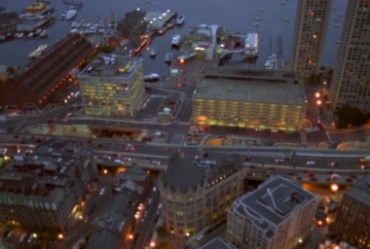 城市高楼大楼灯光航拍夜景视频素材