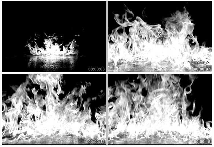 地上易燃液体着火起火燃烧黑屏抠像特效视频素材