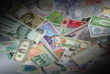 各国货币纸币钱币漂浮动态背景视频素材