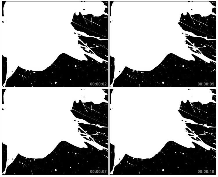 白色涂料颜料泼洒透明通道黑屏特效视频素材