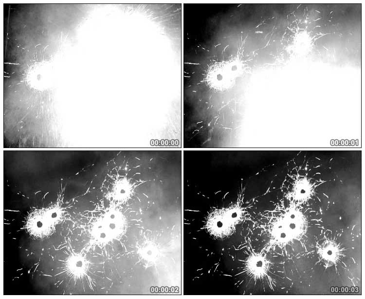 玻璃打穿弹孔子弹眼枪眼黑屏抠像特效视频素材