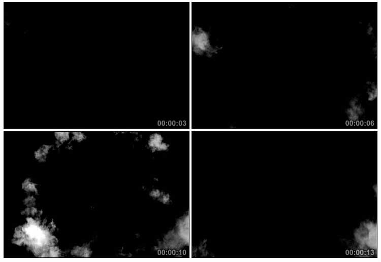 空中爆炸气体消散黑屏抠像特效视频素材