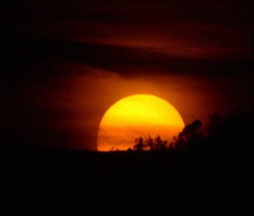 红日火红的大太阳日落实拍视频素材