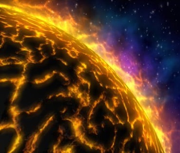 太阳表面熔浆岩浆火球火焰烈焰特效视频素材