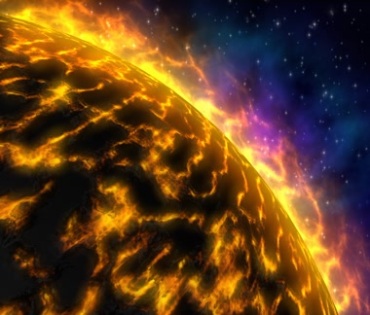 太阳表面熔浆岩浆火球火焰烈焰特效视频素材